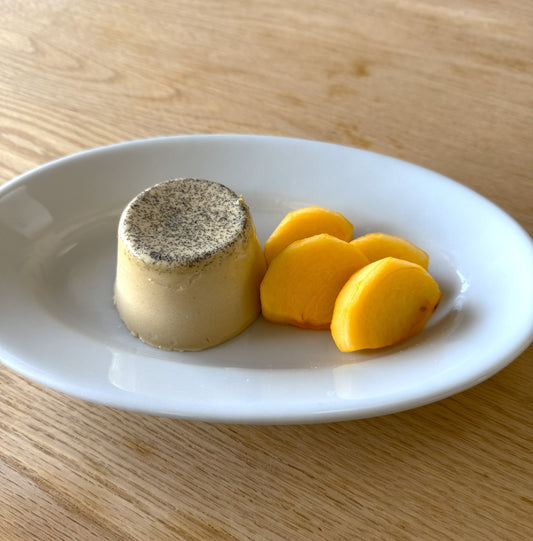 Hojicha Panna Cotta with Persimmon