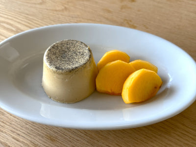 Hojicha Panna Cotta with Persimmon